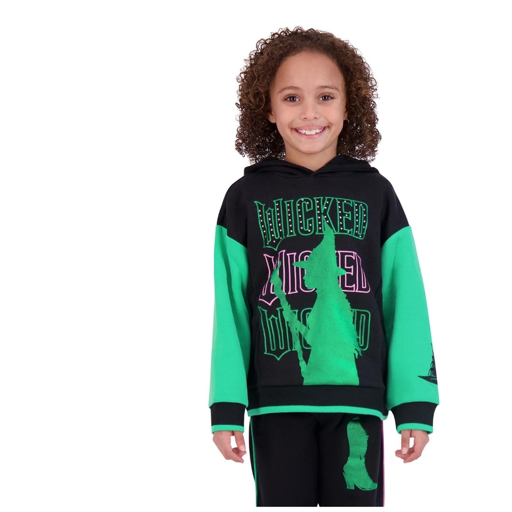 NWT Universal WICKED Green and Black Girls 2-Piece Fleece Set (Size: XS)